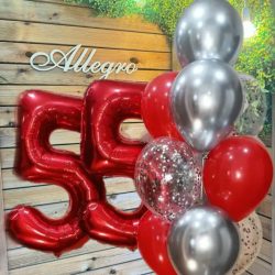 Шары с цифрами Красный с цифрами