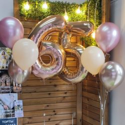 Шары с цифрами Розовое золото с цифрами lite