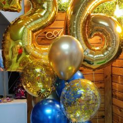Шары с цифрами Золотое конфетти с цифрами