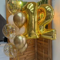 Шары с цифрами Золотой Lux