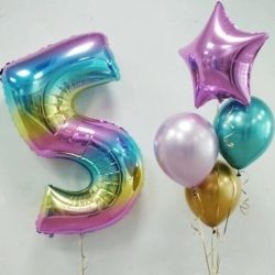 Шары с цифрами сет радужный